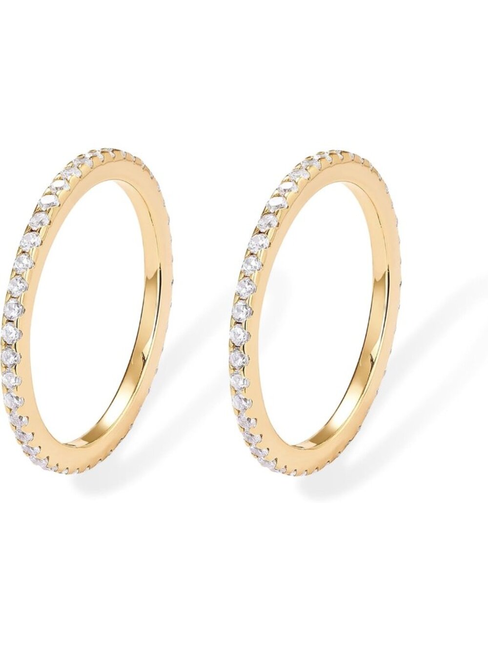 Gold Plated 925 Sterling Silver CZ Simulated Diamond Stackable Eternity Ring for